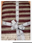 Klippan Oscar Lambswool Throw/blanket Multi Burgundy Fringe Dry Clean Warm Nwt. Fixed Price $110.50.