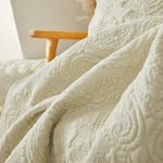 Beige Damask Cotton Quilted Throw Blanket For Couch Daybed 47 X 60 Inc. Fixed Price $68.99.