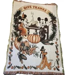 Disney Mickey Mouse Minnie Thanksgiving Wall Tapestry Fall Afghan Throw Blanket. Fixed Price $90.00.