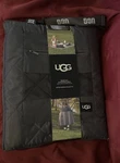 New Ugg Mischa Quilted Outdoor Blanket 60 72 Charcoal Striped Oeko-tex. Fixed Price $44.00.