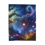 Velveteen Plush Blanket Home Decor Twilight Fantasy Landscape Magic Mushrooms. Fixed Price $66.50.