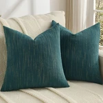 Futei Teal Chenille Throw Pillow Covers 18X18 Inch Set 2,SOFT & Cozy Meteo.... Fixed Price $15.87.