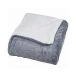 Bedford Home Grey Floral Etched Fleece Blanket With Sherpa-full/queen Fast Ship. Fixed Price $59.99.