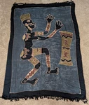 Huge African Figure Drumming Throw Tapestry Wall Hanging/table Cloth 64X46". Fixed Price $20.00.
