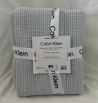 Calvin Klein Honeycomb Cotton Blue Queen Blanket Nip. Fixed Price $126.65.
