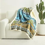 Boho Chic Sherpa Throw Blanket Vibrant Bohemian Print & Ultra-soft Cozy Lining. Fixed Price $49.48.