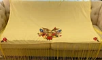 Vtg Hand Sewn Boho 70S Couch Throw Poly Blend Tablecloth 50" X 60" + 12" Fringe. Fixed Price $23.00.