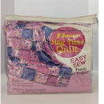 Jo-ann Exclusive Fleece Rag Time Quilt Kit Easy Sew Pink Purple Ballerina 51X65. Fixed Price $22.95.