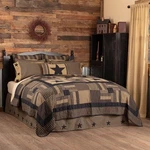 Americana Black Checkered Star Stitched Cotton Quilt. Fixed Price $227.91.