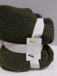 Threshold 50X60IN Throw Blanket Green Olive Waffle Sherpa Reverse. Fixed Price $16.95.