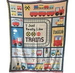 Fleece Throw Blanket 50X60 Kids Just Really Like Trains. Fixed Price $15.00.