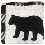 Virah Bella Bear Black & White Plaid Quilted Throw Blanket - Checked 50" X 60". Fixed Price $39.88.