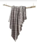 Charter Club Cozy Plush Throw Blanket Gray White Plaid 50X70 Soft Polyester Wrap. Fixed Price $24.99.