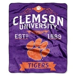 Clemson Tigers College Label 50" X 60" Raschel Plush Blanket By Northwest. Fixed Price $34.99.