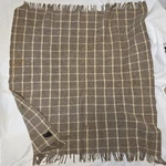 Vintage Jacobs Wool United Kingdom Lap Throw Blanket 44" X 48" Some Holes. Fixed Price $28.50.