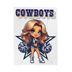 Cowboys Velveteen Plush Blanket- Nfl Cheerleader Dallas Bedding. Fixed Price $54.99.
