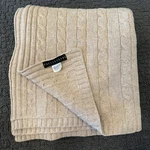 Pottery Vintage Barn Cable Knit Blanket Throw 100% Lambswool Taupe 52 X 59. Fixed Price $39.95.