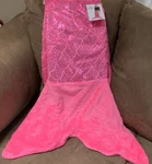 Justice Mermaid Tail Blanket Pink Shimmering Scales Step Soft 60 X 25. Fixed Price $24.99.