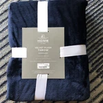 Jc Penney Home Velvet Plush Throw 50" X 70" Navy Blue 100% Polyester New. Fixed Price $16.99.