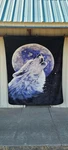 Wolf Howling At The Moon Queen Size Blanket Bedspread. Fixed Price $55.46.