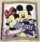 Vintage Beacon Disney Mickey & Minnie Mouse Tapestry Throw Blanket 54 X 50. Fixed Price $36.98.
