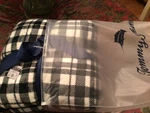 Tommy Bahama Plush 50" X 70" White And Black Flannel Sherpa Blanket. Fixed Price $13.99.