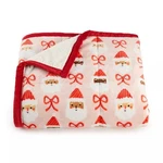 Cuddl Duds Cozy Soft Throw 50"X60" Reversable Quilted Santa New Nwt. Fixed Price $18.00.