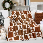 Buryeah Christmas Gingerbread Man Knit Throw Blanket, 50 60 Inch Xmas Reversib. Fixed Price $35.30.