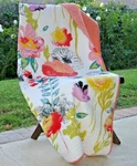 Throw Blanket Cotton Floral Spring Colors Reversible Sofa Chair Quilted Bedding. Fixed Price $57.77.