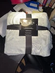 Ralph Lauren Micromink Blanket - King Size Brand New Light Cream/grey. Fixed Price $58.99.
