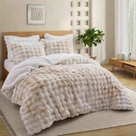 Super Warm Soft Faux Fur Plush Sherpa Fleece Comforter Set Blanket Antistatic. Fixed Price $95.99.