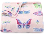 Butterfly & Moths Nature Pink Oversized Soft 5X6' Throw Blanket The Big One New. Fixed Price $24.95.