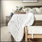 Lush Decor Ultra Soft Chenille Chunky Knit Throw White. Fixed Price $189.00.