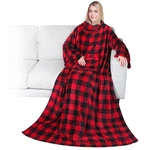 Pavilia Wearable Blanket With Sleeves For Adult Women Fleece, Checkered. Fixed Price $38.99.