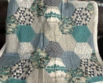 Lush D Cor 50"X60" Faux Shearling Sherpa Throw Blanket White Blue Tan. Fixed Price $25.00.