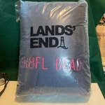 Lands End Sherpa Fleece Throw Blanket Deep Sea Style 462525 GR8FL Dead Nwt. Fixed Price $30.00.