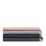 Sparrow & Wren Charley Throw 50" X 70 Gray Reversible Fringed Cotton Wool $100. Fixed Price $38.95.
