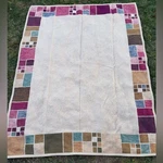 Vtg Biederlack Mcm Geometric Stained Glass Reversible Throw Blanket 59X74 Soft. Fixed Price $64.95.