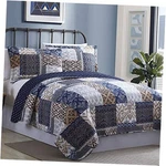 Modern Threads Laura 100% Cotton 3-PIECE Printed Reversible Quilted King. Fixed Price $94.27.