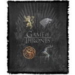 Game Of Thrones Blanket, 50"X60" Chrome House Sigils Woven Cotton Blend Throw. Fixed Price $47.99.