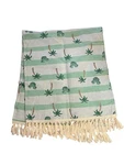 Disney Mickey Palm Trees Green Striped Cotton Fringed Throw Blanket 50X60. Fixed Price $34.00.