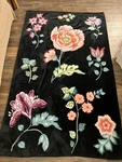 Vera Bradley Black Floral Flowers Bright Fleece Throw Blanket 77" X 48". Fixed Price $21.23.