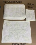 Martha Stewart Hawaiian Floral Full/queen Quilt Blanket Sham White Green Ulu. Fixed Price $150.00.