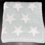 Barefoot Dreams Cozychic Aqua Blue White Stars Chenille Knit Baby Blanket 30X30. Fixed Price $31.99.