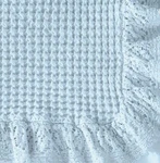 Downtown Company Luxury Blanket Twin Sz Ruffle Coverlet Woven Waffle Weave Blue. Fixed Price $37.99.