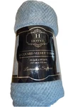 Velvet Jacquard Throw Hotel Collection New In Package Slate Blue 50X60. Fixed Price $13.00.