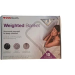 Cvs Health 15 Lb Pound Weighted Blanket 48" X 72" Gray Deep Comfort & Sleep. Fixed Price $29.99.