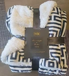 Hyde Lane Soft Faux Rabbit Fur Throw Blanket Blue White - Plush Fuzzy 50"X60". Fixed Price $36.99.