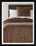 Hotel Collection Luxurious Heavy Faux Fur Blanket/ Bedspread F/queen Mink Brown. Fixed Price $125.00.