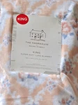 Shabby Chic, Rachel Ashwell, Farmhouse, White, Peach,& Blue Floral, King Blanket. Fixed Price $60.00.